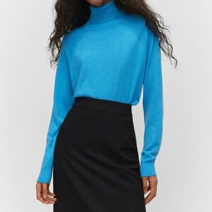 Cashmere Blend Turquoise Knit Sweater
